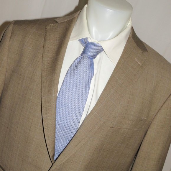 Trunk Club Custom Brown Plaid Two Button Blazer Sport Coat 44R - Picture 4 of 12